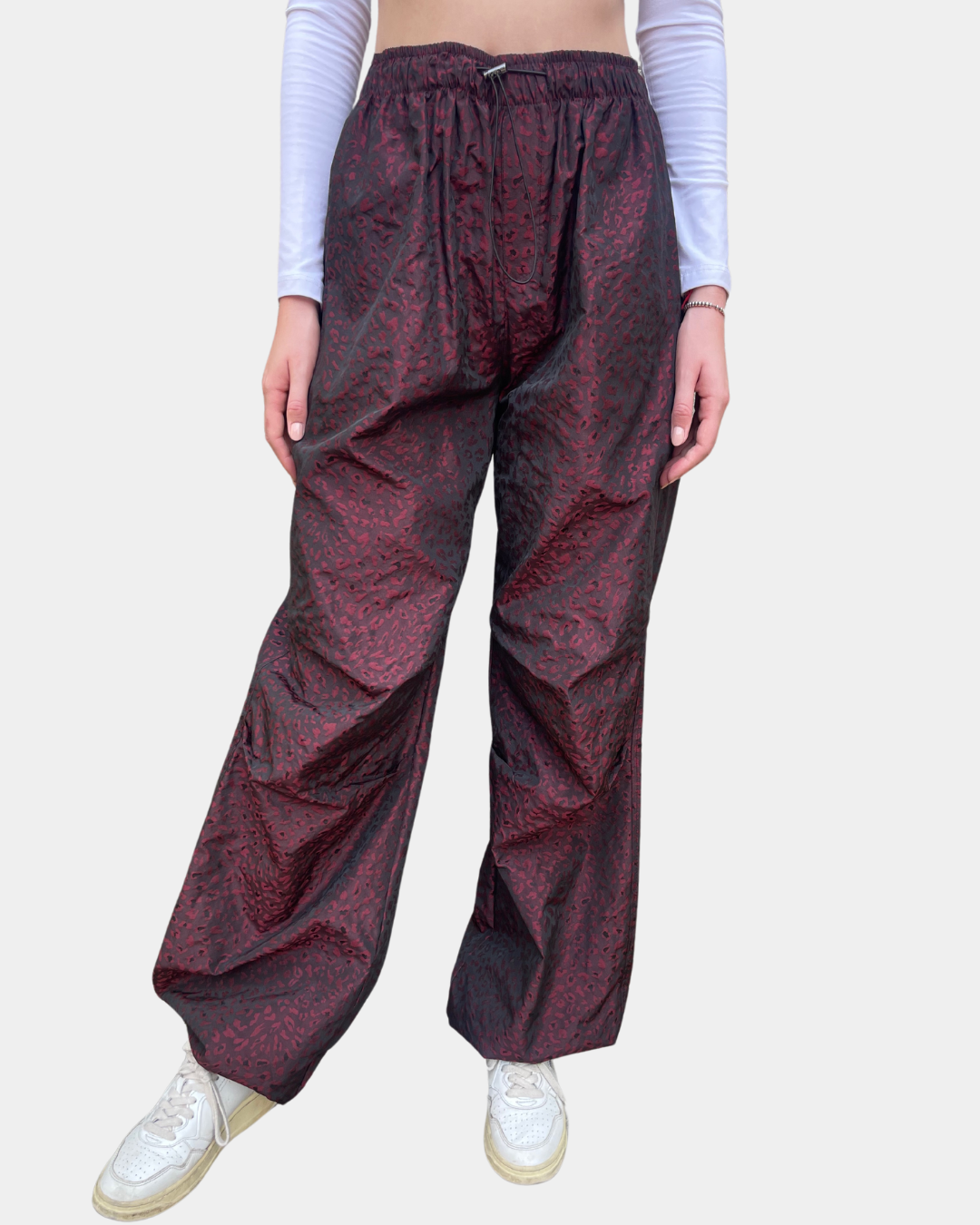 Pantaloni parachute animalier