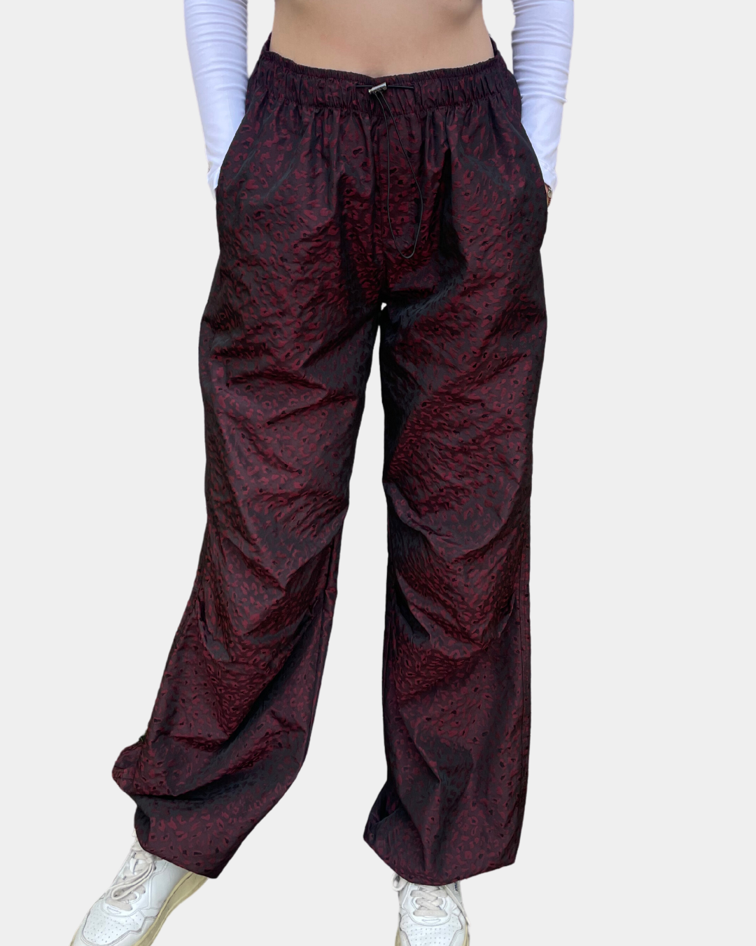 Pantaloni parachute animalier