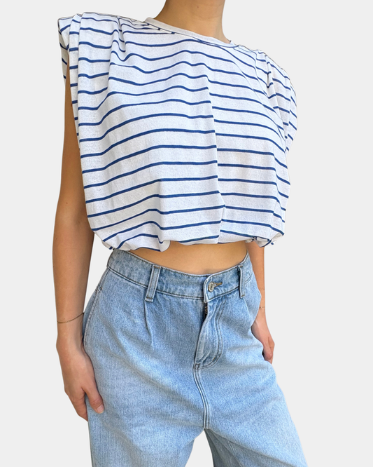 Canotta crop righe