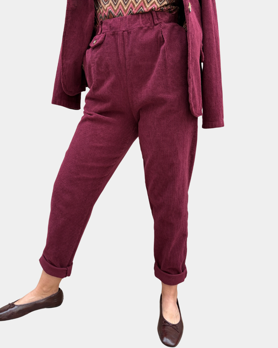 Coordinato a coste bordeaux