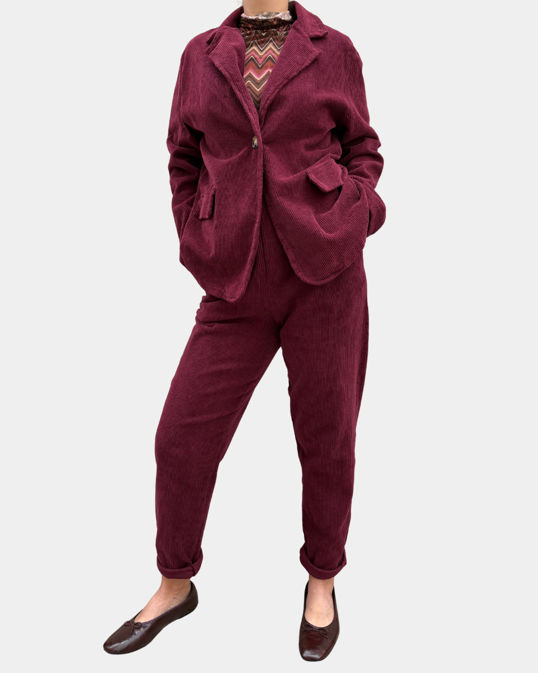 Coordinato a coste bordeaux