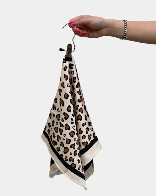 Foulard animalier beige