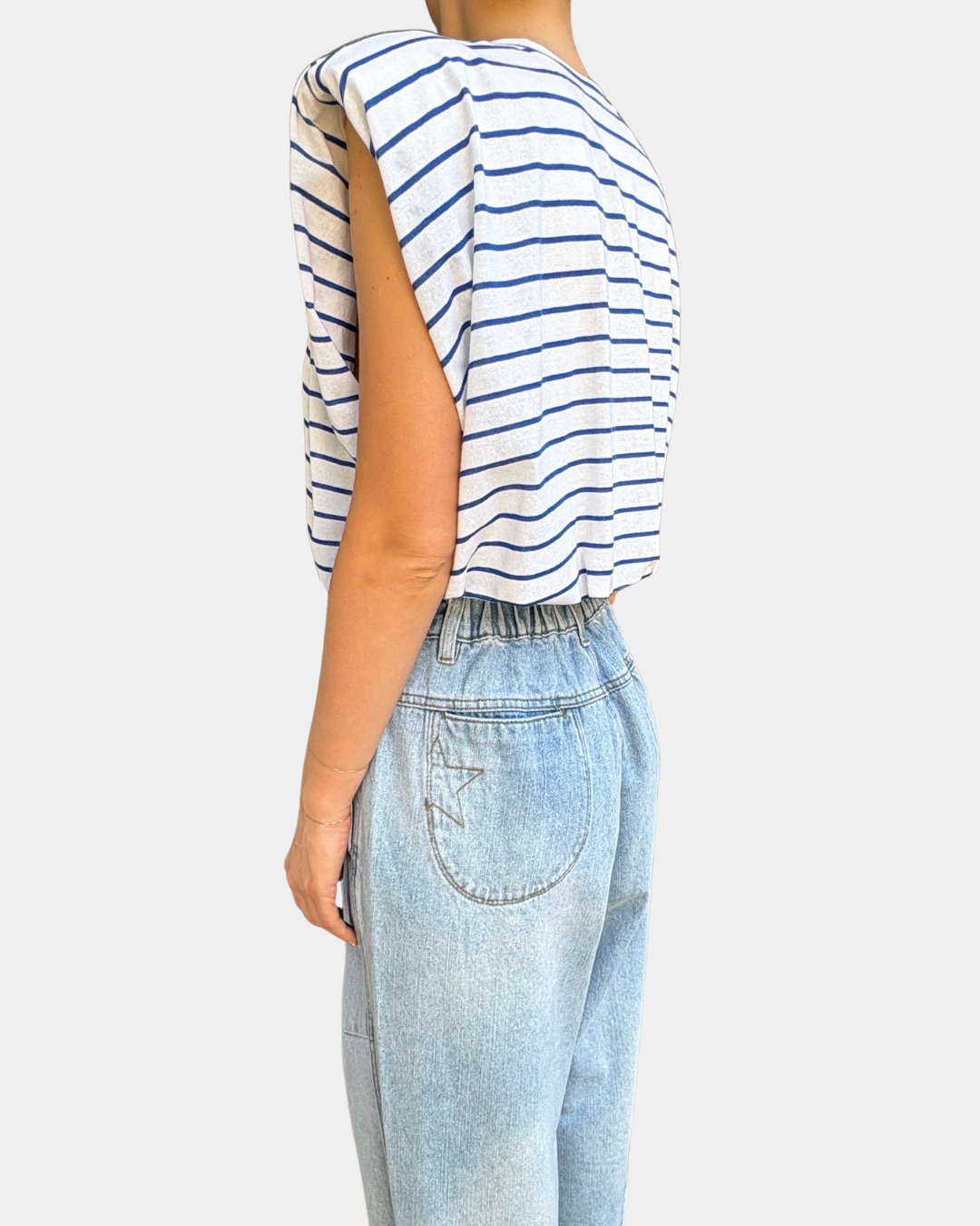 Canotta crop righe