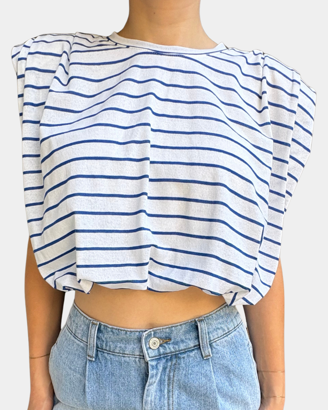 Canotta crop righe