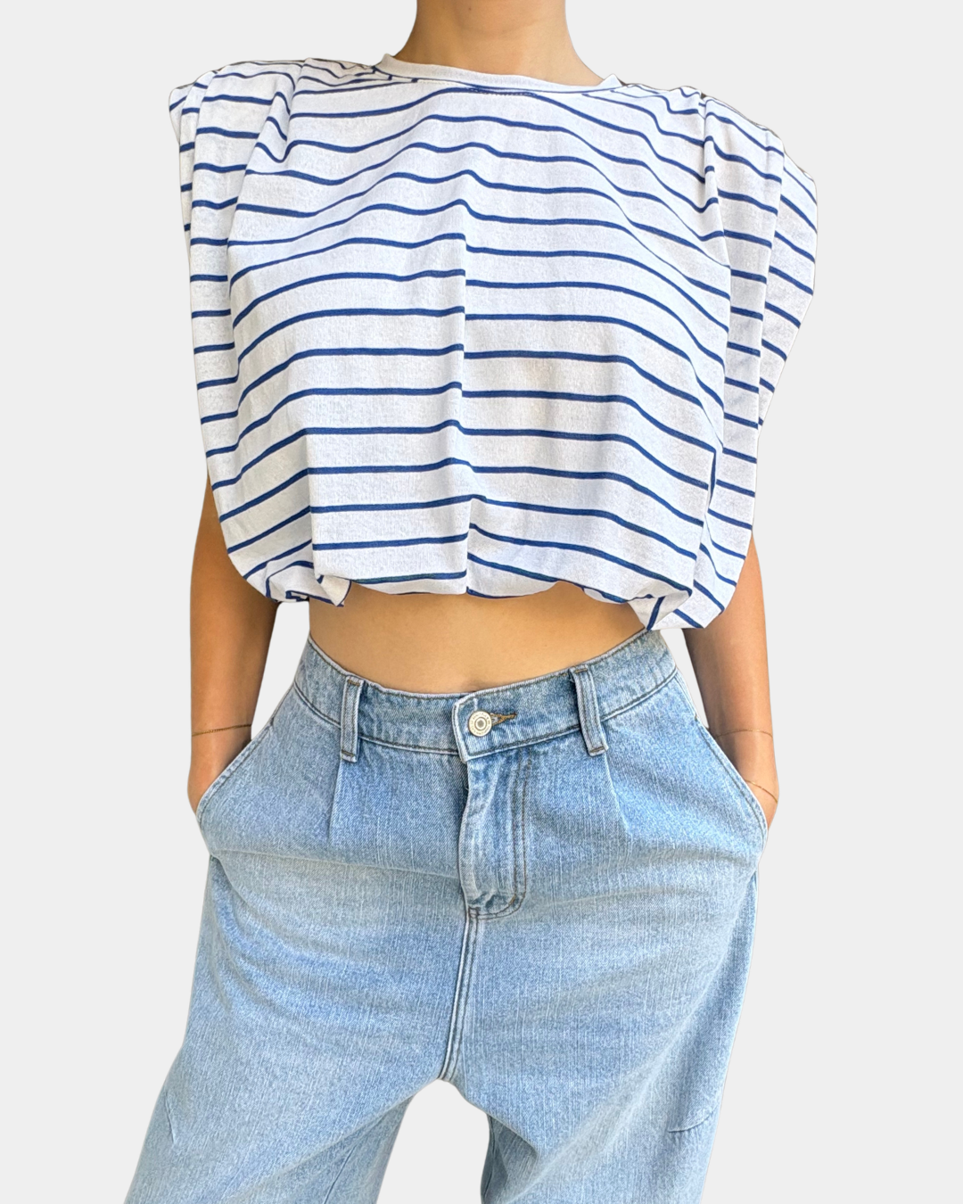 Canotta crop righe