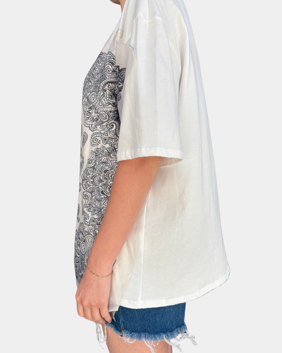 T-shirt bandana bianca e nera