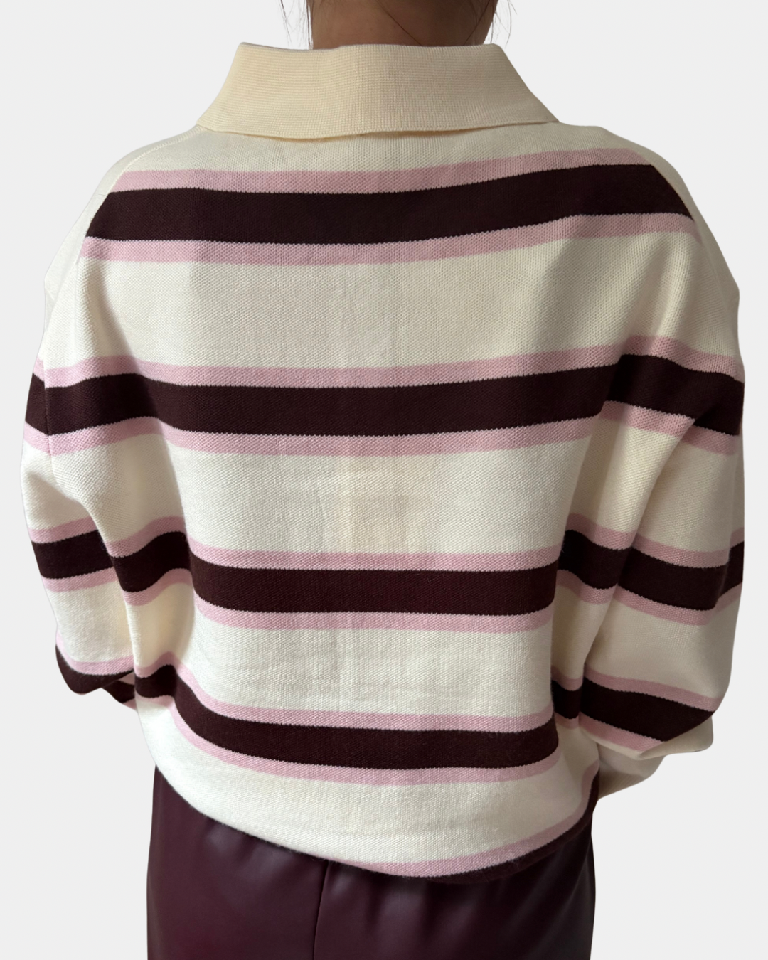 Maglione polo a righe