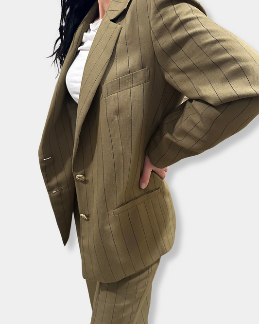 Coordinato gessato blazer con pantalone